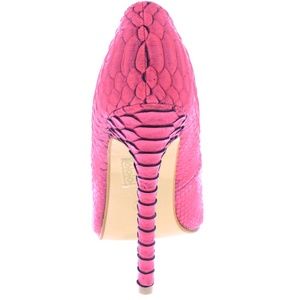 Wild Diva Shoes - Callie Pink Textured Snakeskin Pump Wild Diva Shoes - Callie Pink Textured Snakeskin Pump